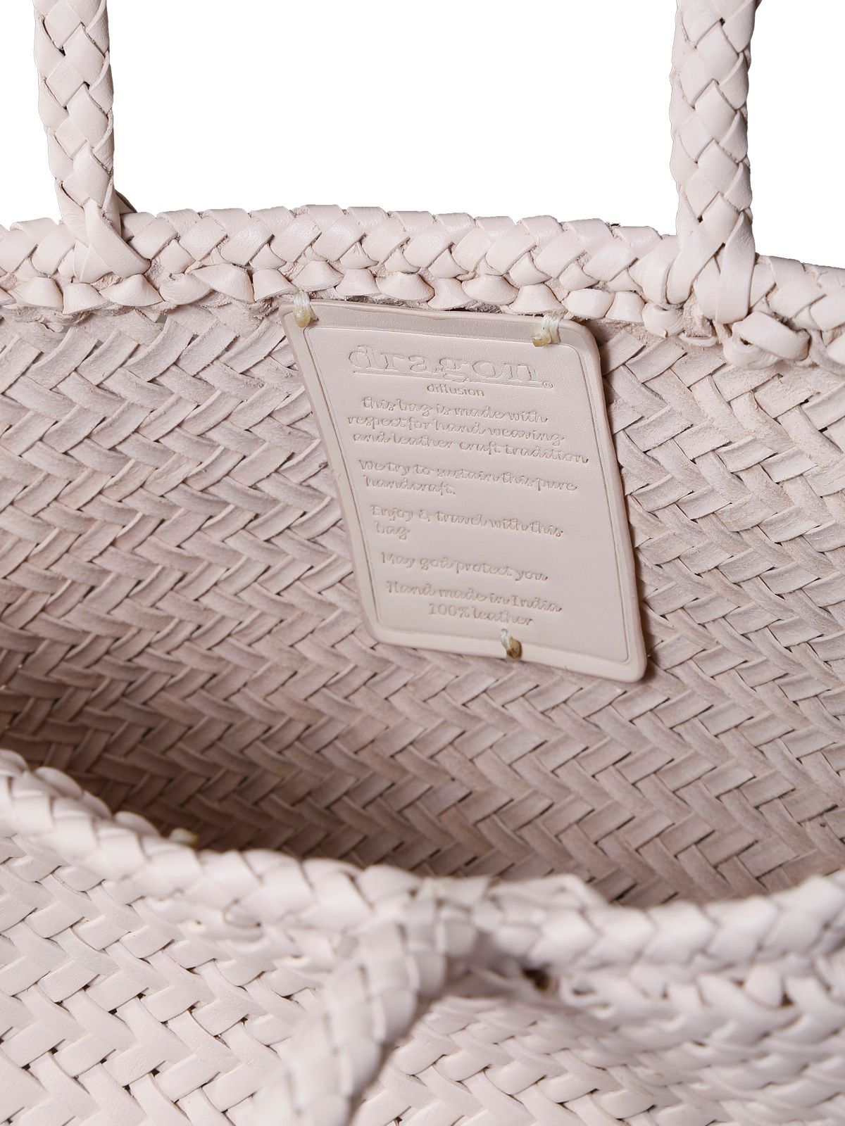 dragon diffusion grace woven shoulder bag white | quaranta.eu